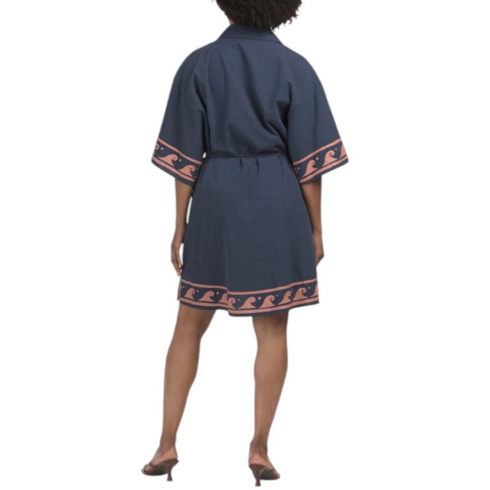 WHITE CLOSET Short Sleeve Border Print Mini Dress - Picture 6 of 6